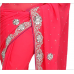 Mesmerizing Pink Colored Stone Worked Chiffon Saree